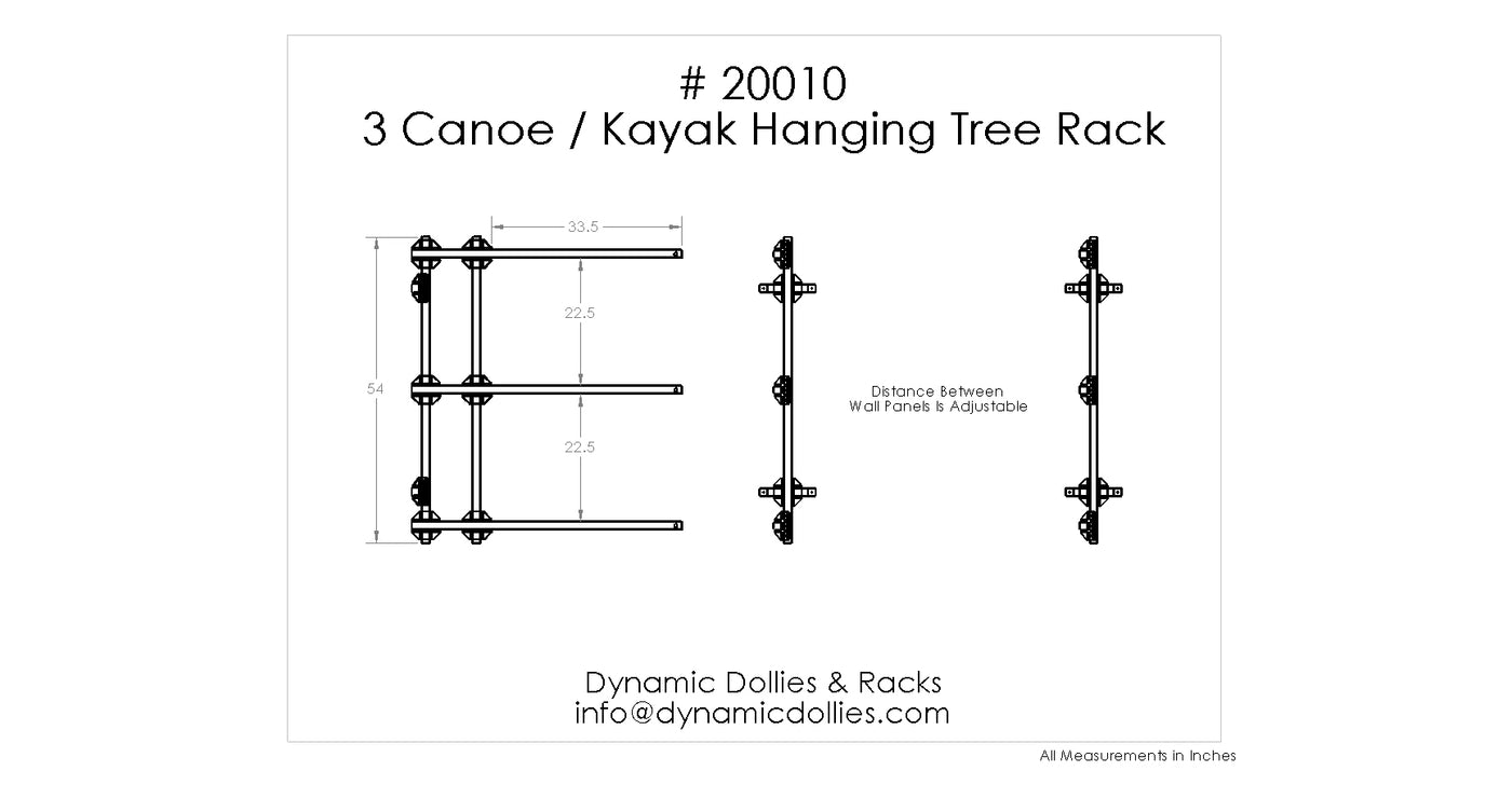 3 Canoe or Kayak Hanging Rack