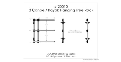 3 Canoe or Kayak Hanging Rack