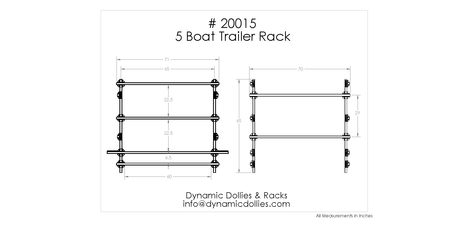 A Frame Sunfish Rack 5 Boat Trailer Rack (Laser/Sunfish Size) – Dynamic Dollies & Racks